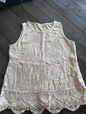 Chico's Cream Crochet Sleeveless Top